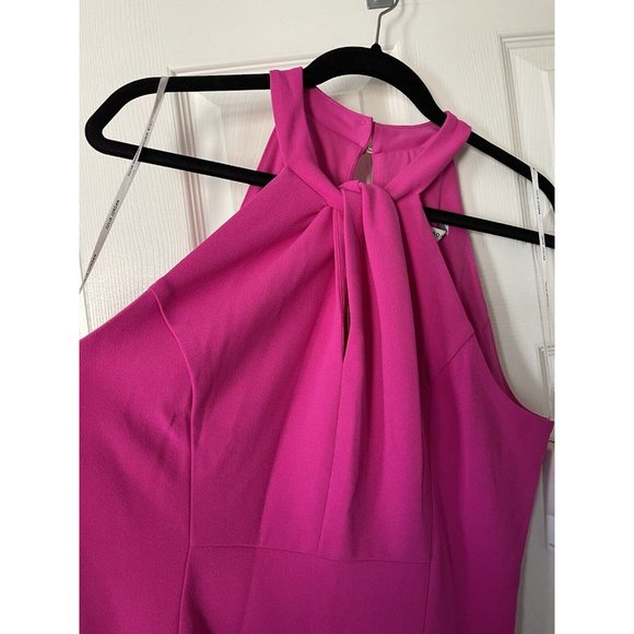 NWT Julia Jordan Twist Halter Neck Sleeveless Stretch Crepe Sheath Dress - 14 - Picture 7 of 9